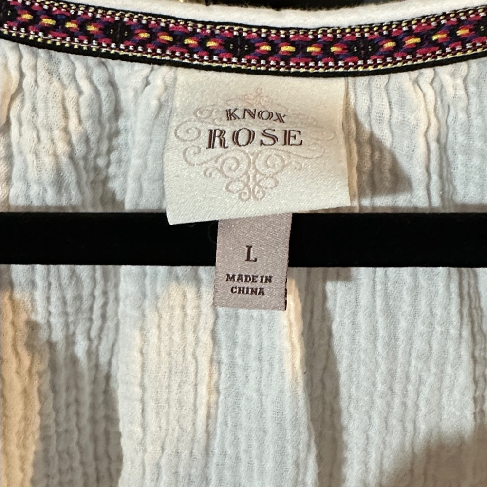 Knox Rose White Gauze Button romper - Picture 2 of 3